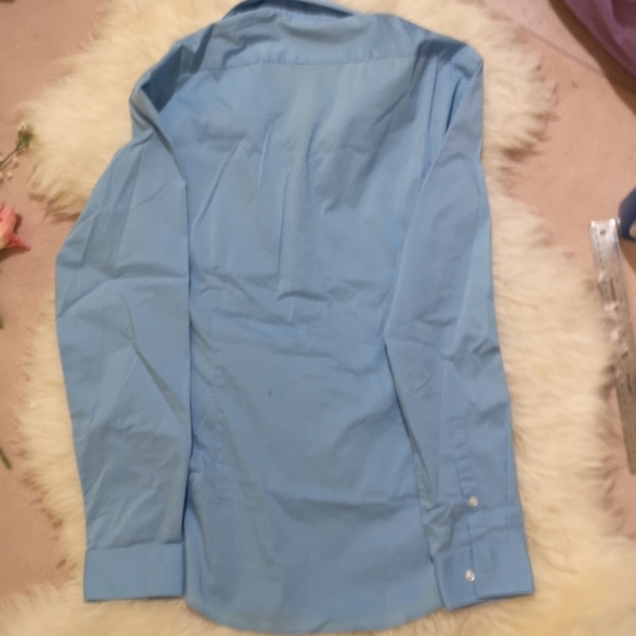 Egara Blue Button Down Dress Shirt - Picture 4 of 4